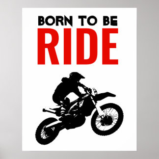 Poster Né pour être Ride Motocross Motorcycle Sport