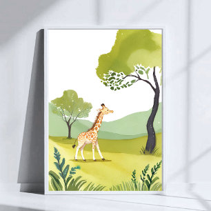 Poster Né pour Explorer Art de nurserie aquarelle de gi