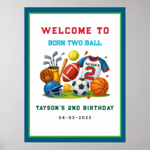 Poster Né pour jouer au ballon – Thème sportif pour le 2e