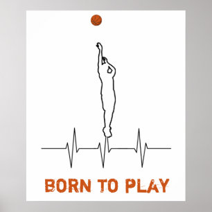 Poster Né pour jouer au basket-ball