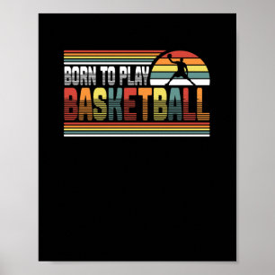 Poster Né Pour Jouer Basketball College Joueur De Basketb