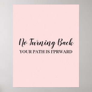 Poster Ne Regardez Pas En Arrière Design Moderne Rose Pêc