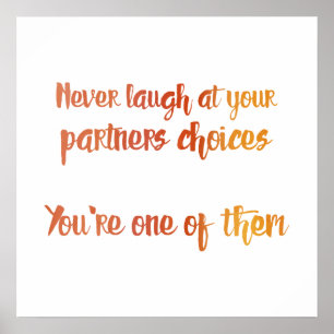 Poster Ne riez jamais de votre associé