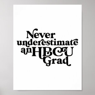 Poster Ne sous-estimez jamais un diplômé Hbcu, Noir histo