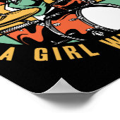 Poster Ne Sous-Estimez Jamais Une Fille Avec Tambour (Coin)