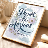Poster Ne soyez pas anxieux : Philippiens 4:6 Aquarelle A