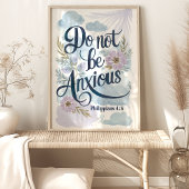 Poster Ne soyez pas anxieux : Philippiens 4:6 Aquarelle A