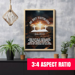 Poster Ne soyez pas infidèle Jean 20:27 Verse de la Bible