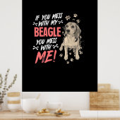 Poster Ne touchez pas à mon chien Beagle (Cuisine)