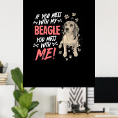Poster Ne touchez pas à mon chien Beagle (Bureau à domicile)