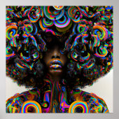 Poster Ne touchez pas mes cheveux Black Melanin Afro Quee (Devant)
