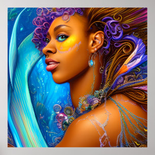 Poster Ne touchez pas mes cheveux Black Melanin Afro Quee