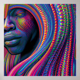 Poster Ne touchez pas mes cheveux Black Melanin Afro Quee