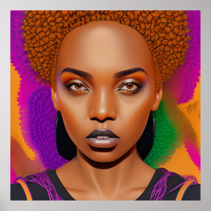 Poster Ne touchez pas mes cheveux Black Melanin Afro Quee