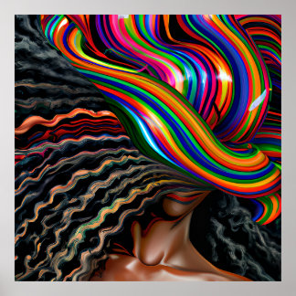 Poster Ne touchez pas mes cheveux Black Melanin Afro Quee