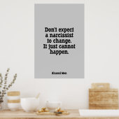 Poster Ne vous attendez pas à ce qu'un narcissiste change (Cuisine)