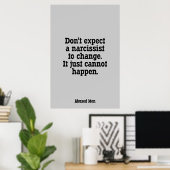 Poster Ne vous attendez pas à ce qu'un narcissiste change (Bureau à domicile)