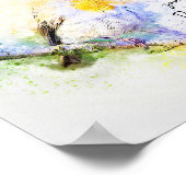 Poster Ne vous découragez pas, oiseau à l'aquarelle (Coin)