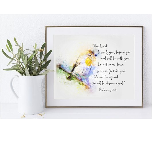 Poster Ne vous découragez pas, oiseau d'aquarelle
