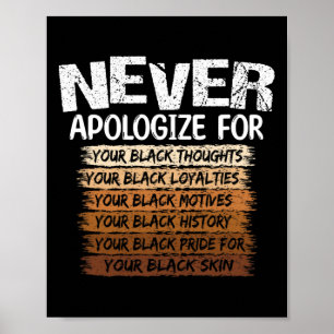 Poster Ne vous excusez jamais pour vos pensées noires His