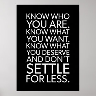 Poster Ne vous réglez pas pour moins - Motivation du succ