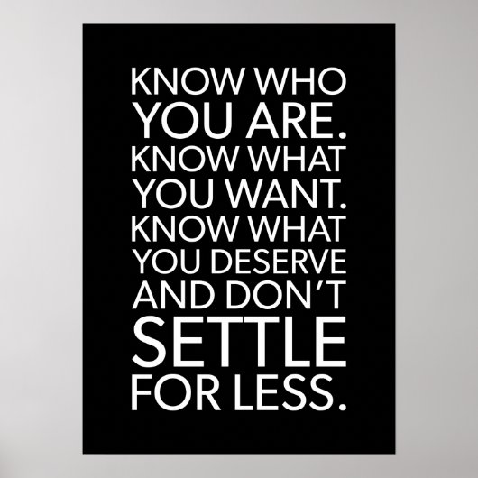 Poster Ne vous réglez pas pour moins - Motivation du succ (Devant)