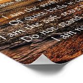 Poster Ne vous tenez pas au poème de ma tombe et de ma pl (Coin)