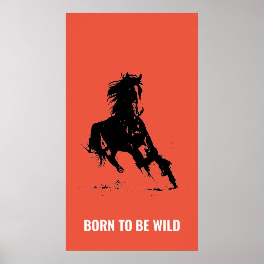 Poster Né Wild Rund Horse Inspirational Pop Art (Devant)