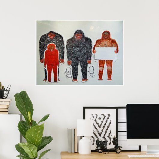 Poster Neanderthal & 3 amis, (Bureau à domicile)