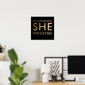 Poster Néanmoins, Elle A Persisté (Bureau à domicile)