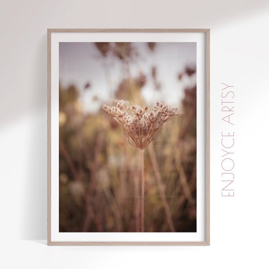 Poster Neatral chaud automne fleur sauvage ferme murale a