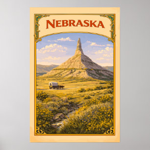 Poster Nebraska Chimney Rock Vintage