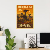 Poster Nebraska Toadstool Geologic Park V01 (Bureau à domicile)