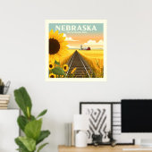 Poster Nebraska vintage (Bureau à domicile)