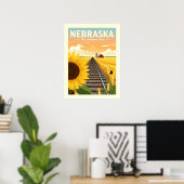 Poster Nebraska vintage (Bureau à domicile)