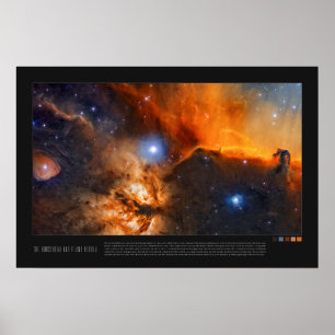 Poster Nebula à tête de cheval et flamme (Barnard 33, NGC