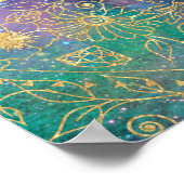 Poster Nebula couleur or Mandala Aquarelle colorée (Coin)