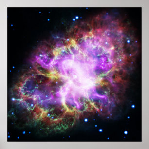 Poster Nebula de crabe à rayons X rose Chandra