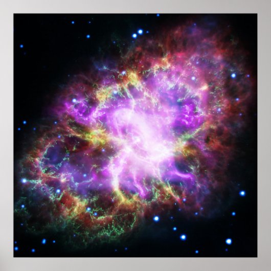 Poster Nebula de crabe à rayons X rose Chandra (Devant)