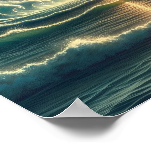 Poster Nebula de mer orageuse psychédélique (Coin)