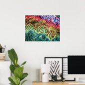 Poster Nebula - Faux Faux 3d Metallic Arc-en-ciel (Bureau à domicile)