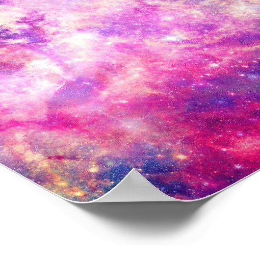 Poster Nebula Galaxy de l'espace rose pourpre (Coin)
