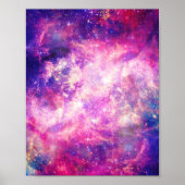 Poster Nebula Galaxy de l'espace rose pourpre (Devant)