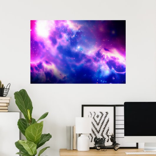 Poster Nebula Galaxy en floraison violette (Bureau à domicile)