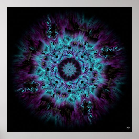 Poster Nebula Iris - motif abstrait coloré v2 (Devant)