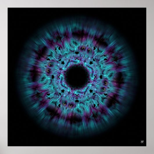 Poster Nebula Iris - motif abstrait coloré v4-3 (Devant)