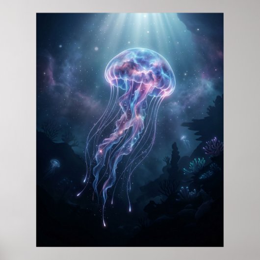Poster Nebula Jellyfish Cosmic Ocean (Devant)
