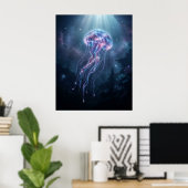 Poster Nebula Jellyfish Cosmic Ocean (Bureau à domicile)