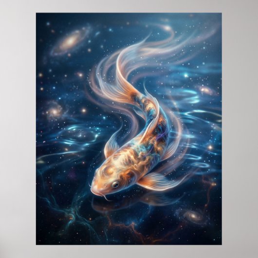 Poster Nebula Koi Cosmic Waters (Devant)