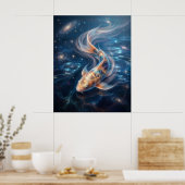 Poster Nebula Koi Cosmic Waters (Cuisine)